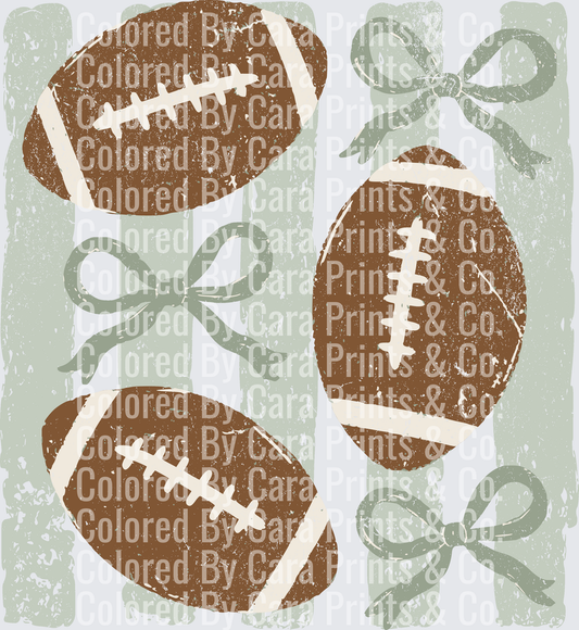 Football Green Bows