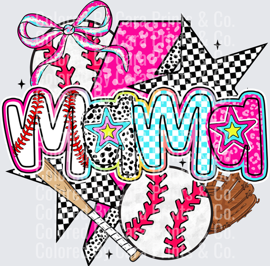 Baseball mama Pink Collage