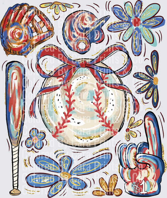 Preppy Baseball Collage