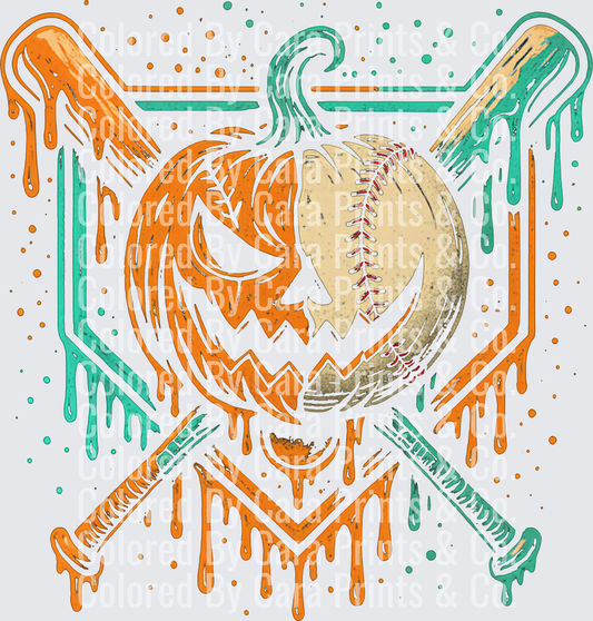Pumpkin Halloween Baseball