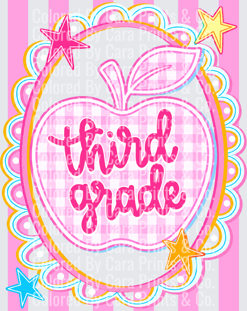 Preppy Pink Third Grade