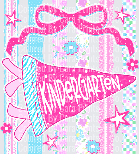 Retro Striped Kindergarten Pennant