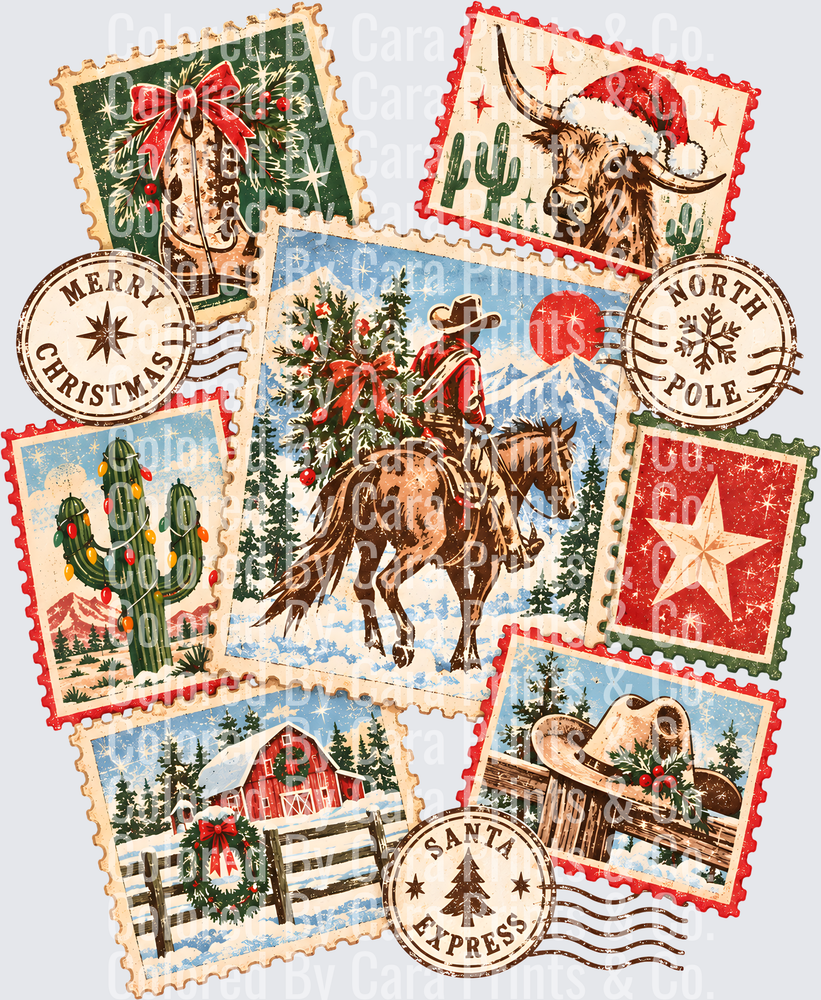 christmas western stamps