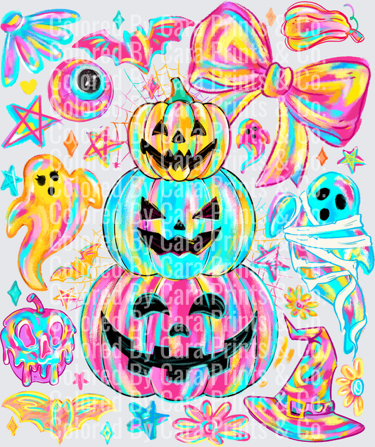 neon pumpkins