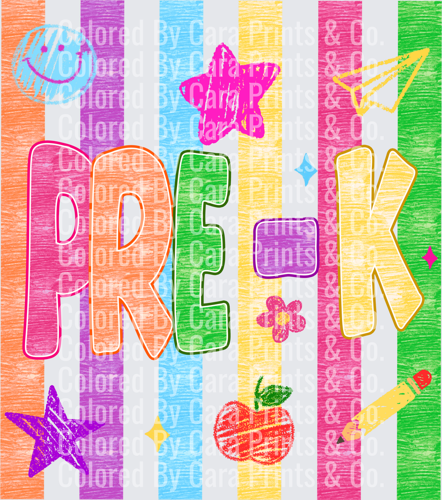 Striped  pre-k crayon
