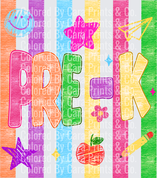 Striped  pre-k crayon