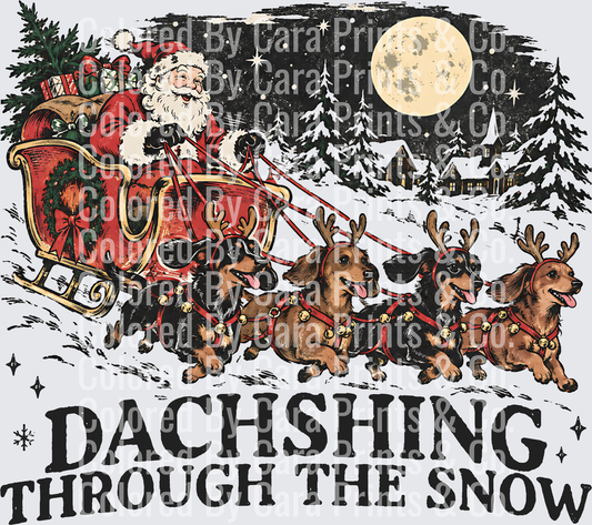 Dachshing Through The Snow Dachshund