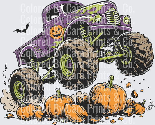Halloween Monster Truck-distressed