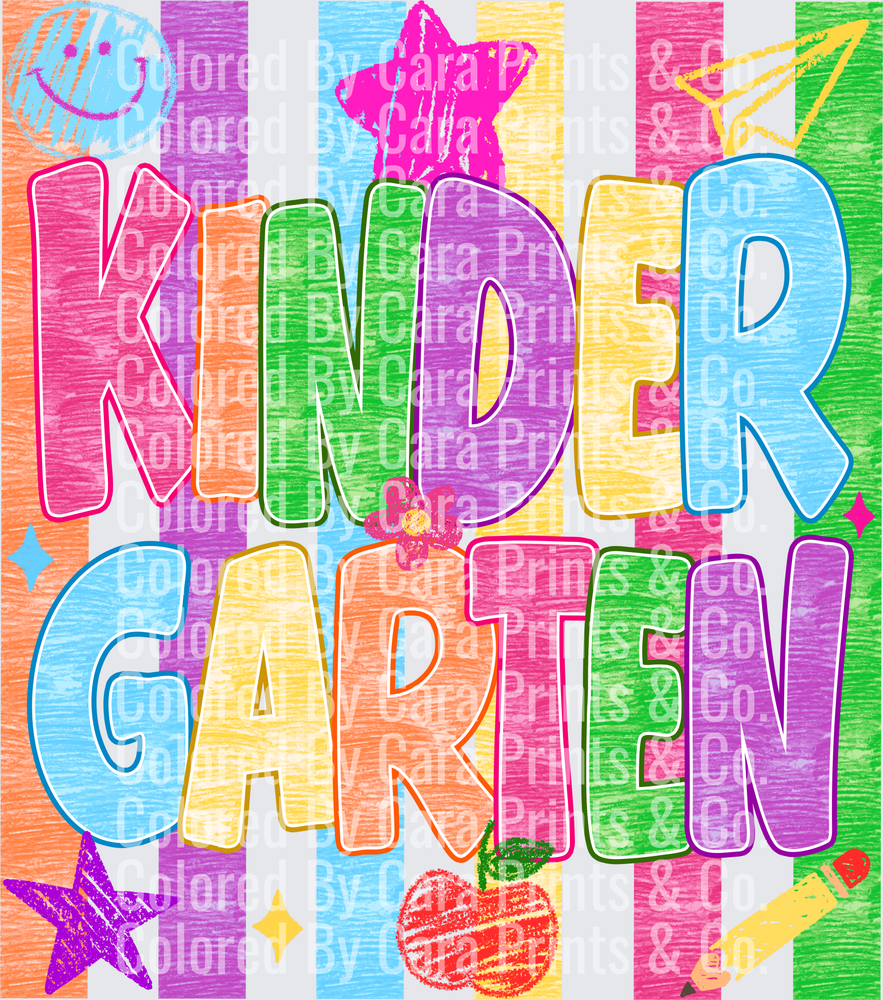 Striped Kindergarten crayon