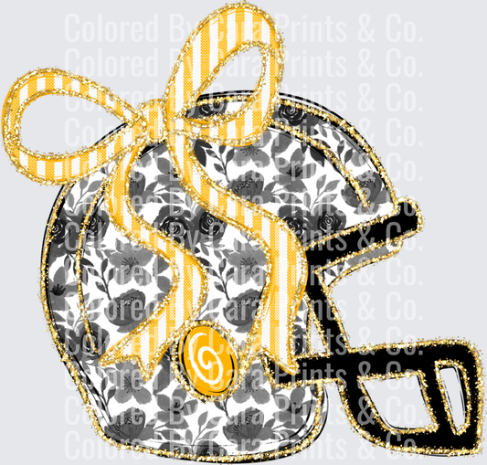 Floral_Football_Helmet_Bow_Black_Yellow_Gold